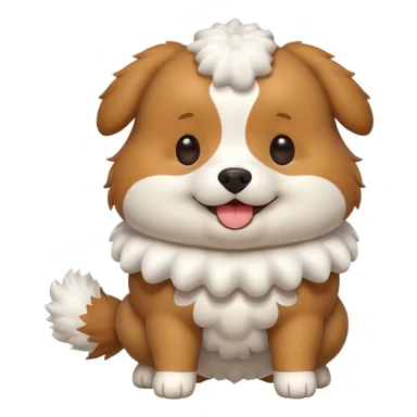 a full body of cute dog with puffer sticker