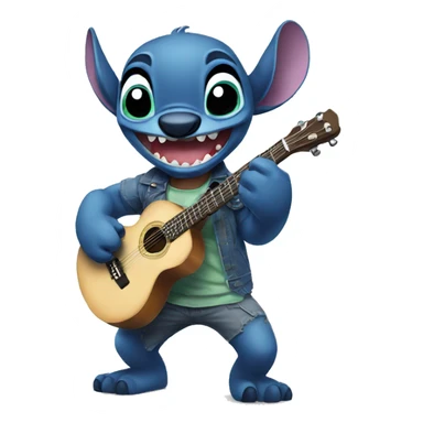 Stitch playing guitare  sticker