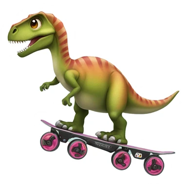Dinosaur with roller blades  sticker
