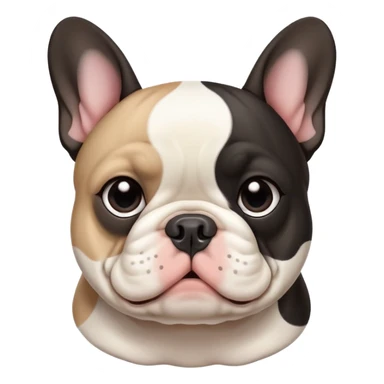 A chubby French Bulldog in black with a big white Spot on his neck in Front  sticker