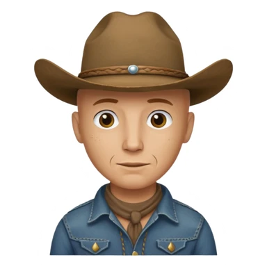 bald cowboy sticker