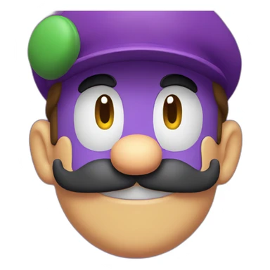 mario face with waluigi mustache sticker