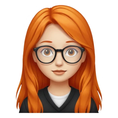 Girl with long orange hair and glasses sticker