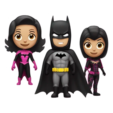Batman and pink spiderwoman sticker
