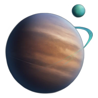 a planet with two satellites sticker