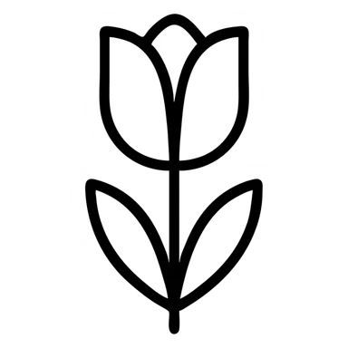 outlined tulip icon sticker