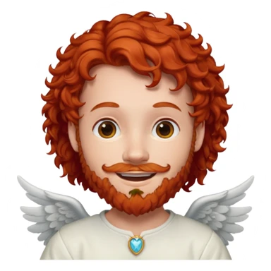 angel with red curly hair and red beard sticker