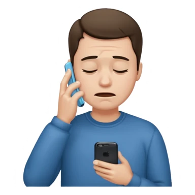 Man crying while texting sticker