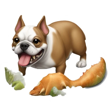 french buldog eating dinosaur sticker
