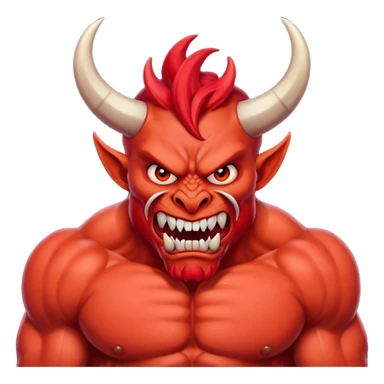 Red demon sticker