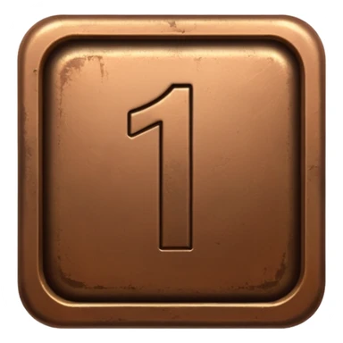 Make the paid subscription icon square, bronze, and number 1. sticker
