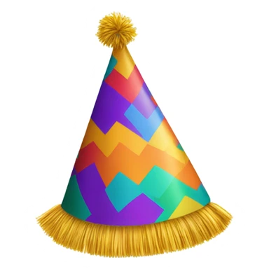Colorful party hat with colorful tassel on top sticker