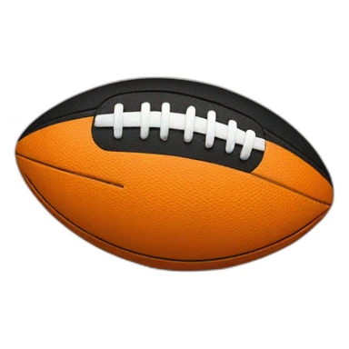 orange and black and white rugby ball sticker