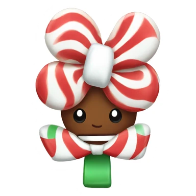 Peppermint candy with white bow sticker
