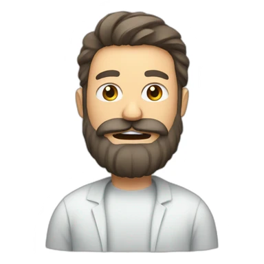 man with beard fighting a virus sticker