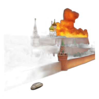 moscow kremlin on fire sticker