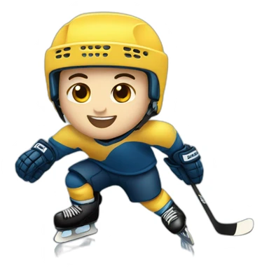 Ice skating hockey sticker