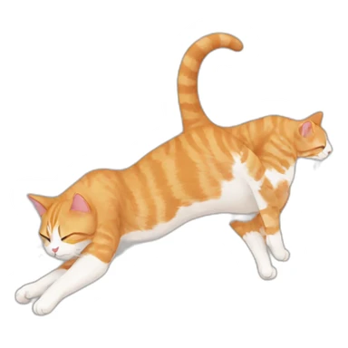 ginger cat stretching sticker