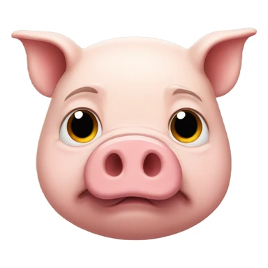 Pig with a frowny face  sticker