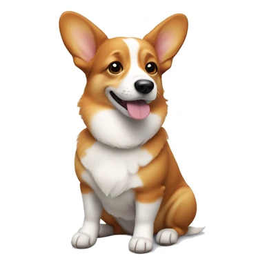 Ginger corgi with white between eyes sticker