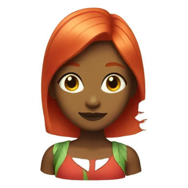 tropic girl with red hair sticker