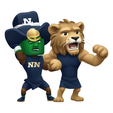 Notre dame Irish leprauchan fighting nittany lion sticker