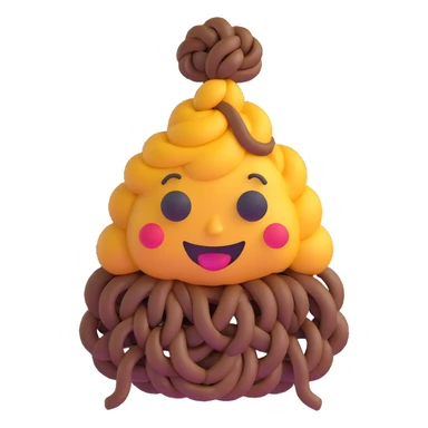 poo emoji with braids sticker