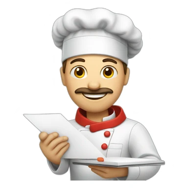 chef noting on a notepad sticker