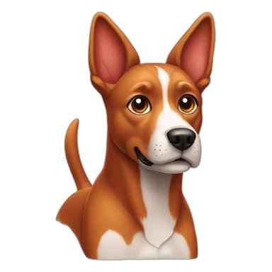 red dog with straight ears and white paws sticker