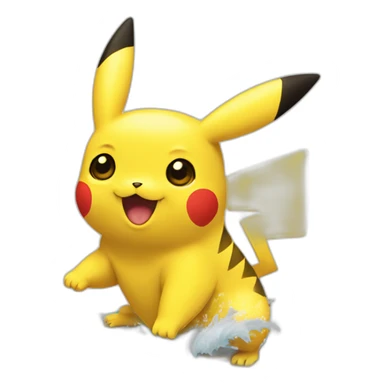 Pikachu qui fait du surf sticker
