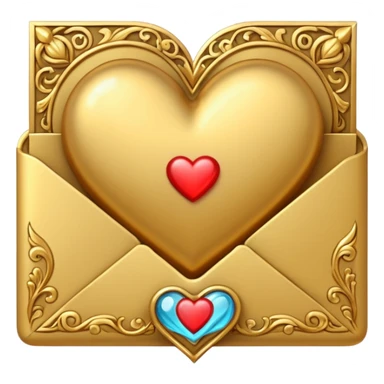 romantic letter with a heart of gold sticker