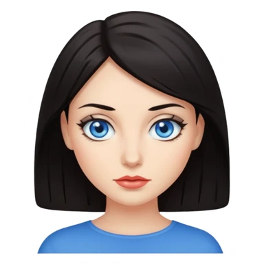 Sassy dark hair woman with blue eyes sticker