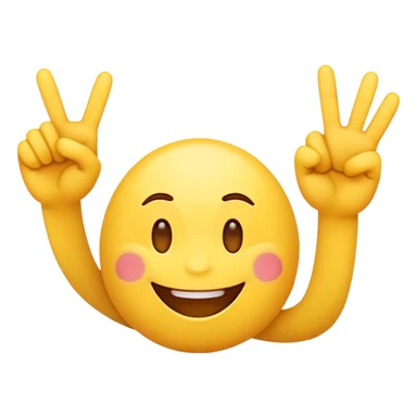 a regular smiling emoji with two middle fingers and feet behind it sticker