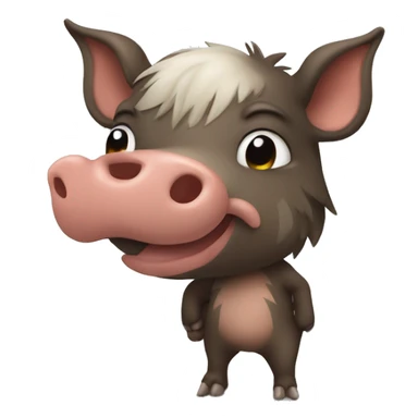 Cute Boar with white mark check in his hand sticker