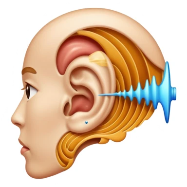 an ear emitting sound waves sticker