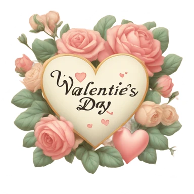 vintage valentine’s day card sticker