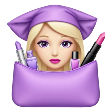 cosmetics (lipstick, perfume, mascara,..) in a lavender blink bag sticker