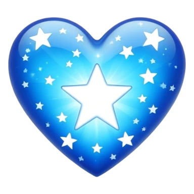 Corazón azul con estrellas  sticker