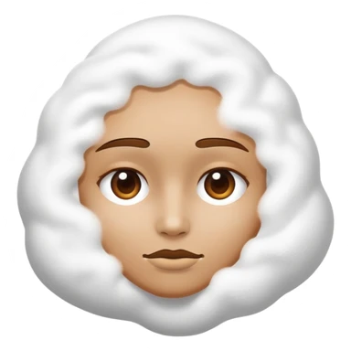 face buried in white powder sticker