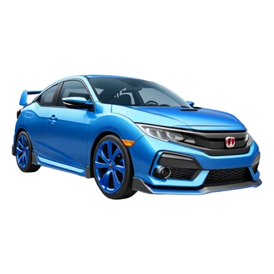 2023 Civic blue lowered  sticker