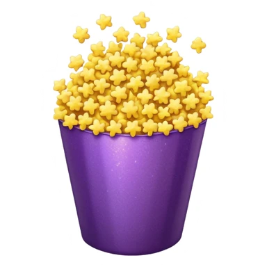 Glitter purple and yellow popcorn  sticker