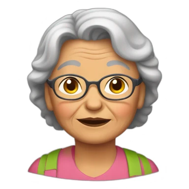 Abuela tejiendo sticker