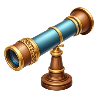 Magical wooden telescope sticker