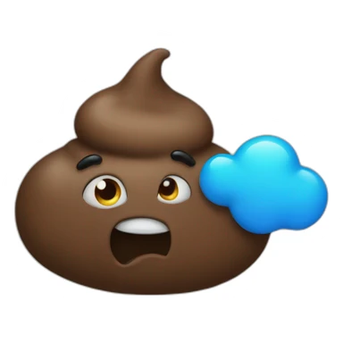 Blue poop sticker