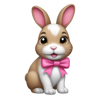 bunny with a pink bow  sticker