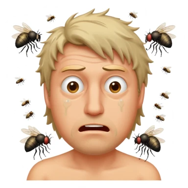 stinky guy with flies sticker