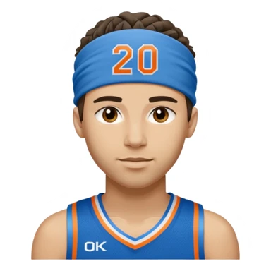 Shai Gilgous alexanderd wearing his okc blue jersey with number two with his blue headband on sticker