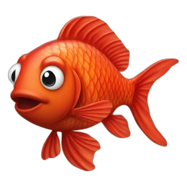Red fish out of water sticker