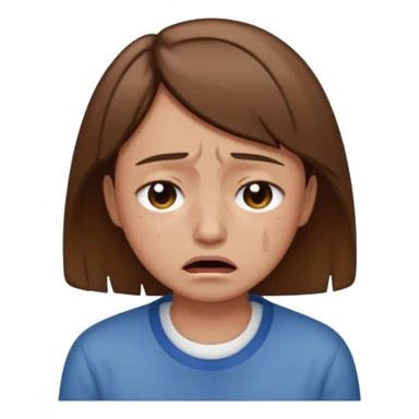 person in normal clothes crying, short brown hair sticker