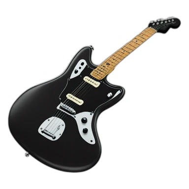 realistic all black fender jaguar guitar sticker